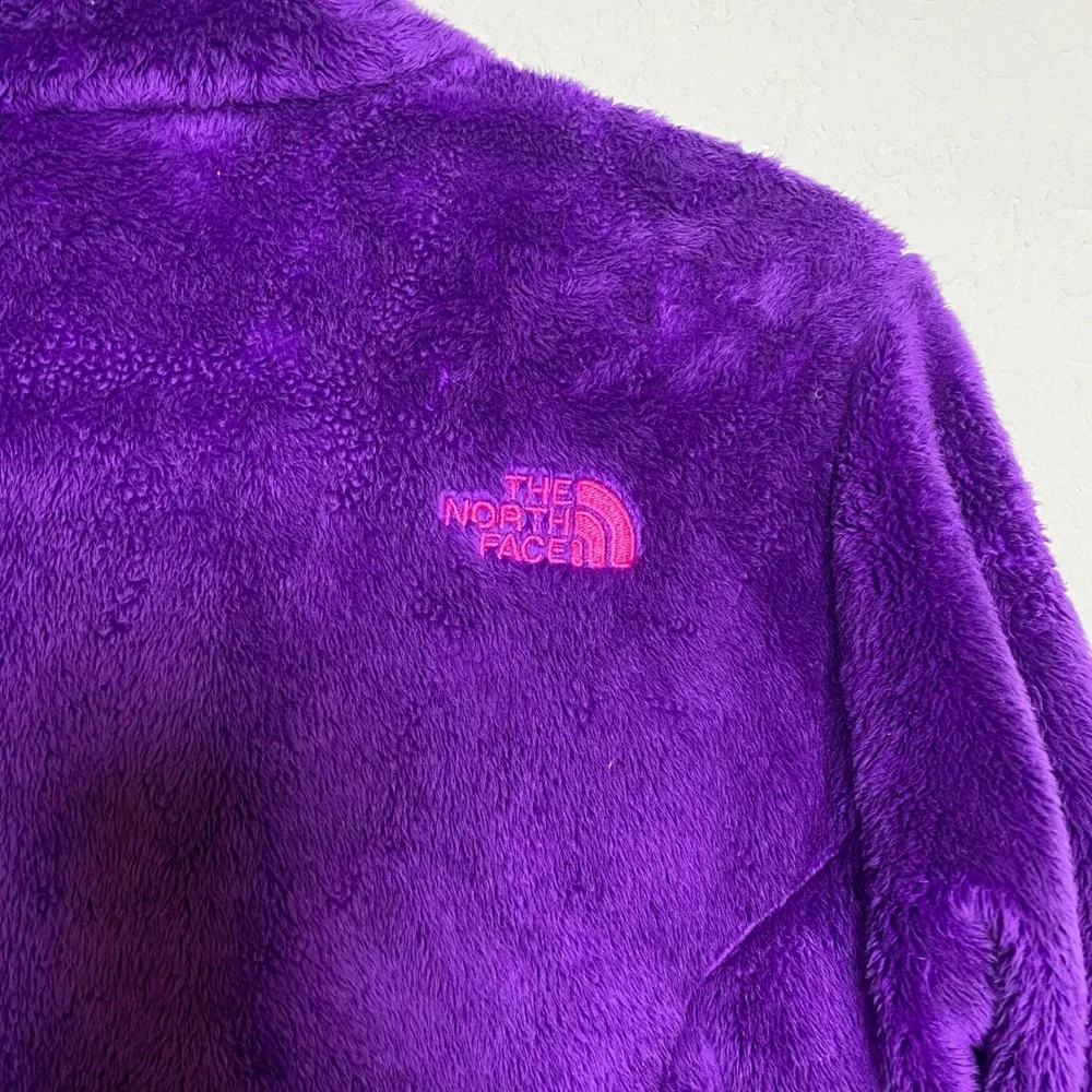 The North Face Girl's XL‎ (18) Purple Fuzzy Fleece Full Zip Jacket Cozy Cute